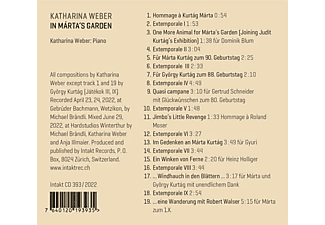 Katharina Weber - In Marta's Garden (Piano Solo)  - (CD)