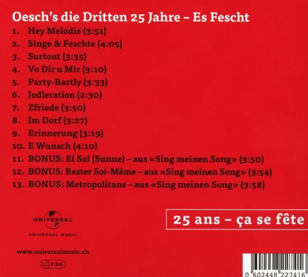 Albumcover mit Titelliste auf Deutsch und Französisch.