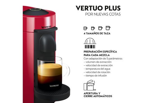 Cafetera de cápsulas  Nespresso De'Longhi Vertuo Plus ENV150.R, 15 bar,  1.2 l, 1260 W, Rojo