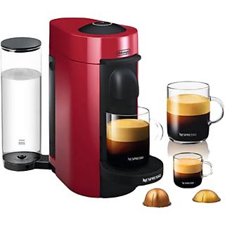 Cafetera de cápsulas - Nespresso De'Longhi Vertuo Plus ENV150.R, 15 bar, 1.2 l, 1260 W, Rojo