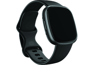 FITBIT Versa 4 - Fitness-Smartwatch (S: 129 - 175 mm, L: 158 - 209 mm, -, Schwarz/Aluminium-Graphit)