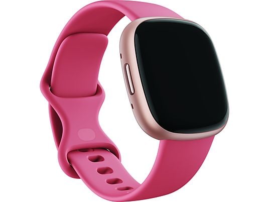 FITBIT Versa 4 - Montre connectée Fitness (S : 129 - 175 mm, L : 158 - 209 mm, -, Rose sable / Aluminium en rose cuivré)