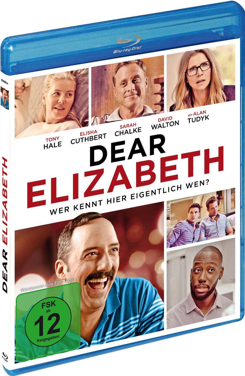 Filmcover mit Schauspielern und Titel 'Dear Elizabeth'. Deutscher Text und Bewertungssiegel sichtbar.