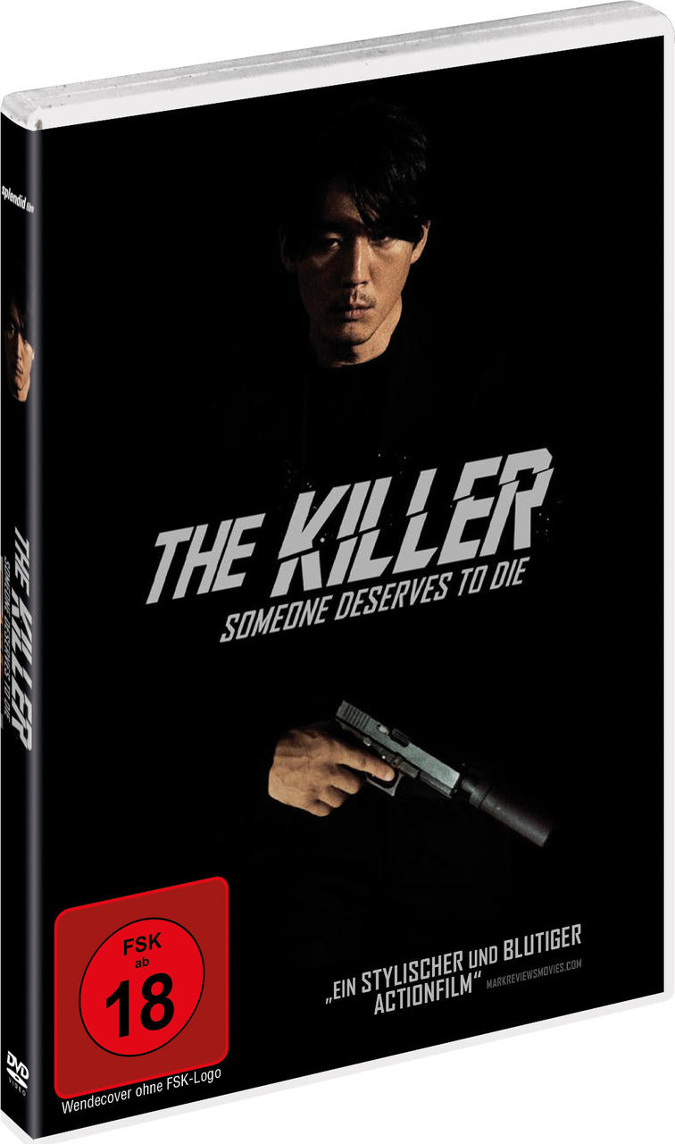 DVD-Cover mit einem Mann, der eine Pistole hält, und dem Text 'THE KILLER'.