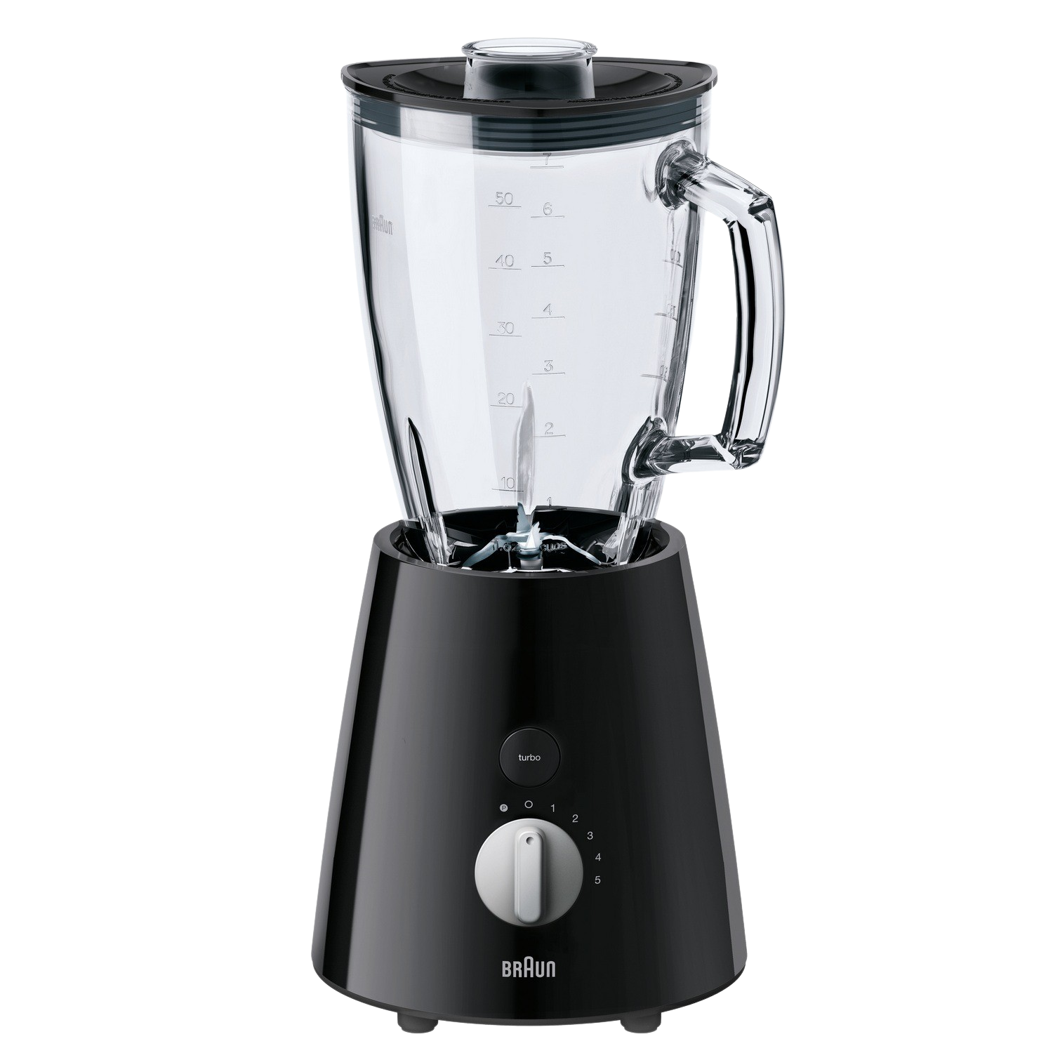 Batidora de vaso - Braun Power Blend 3 JB 3060 BK, Potencia 800W, Vaso de cristal 1.75L, 5 velocidades, Negro