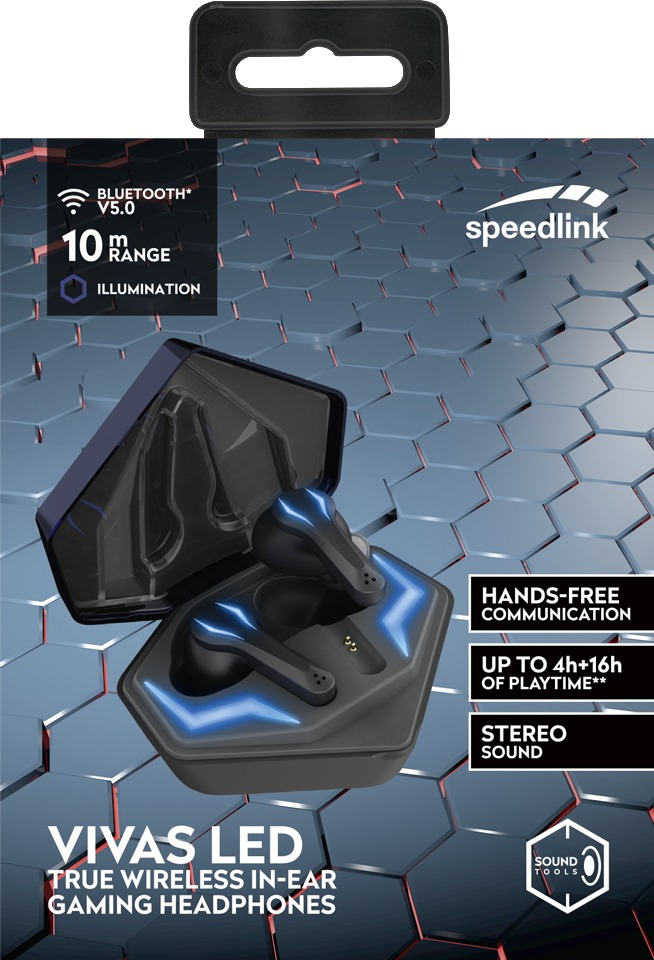 SPEEDLINK VIVAS LED Gaming True Wireless, In-ear Kopfhörer Schwarz