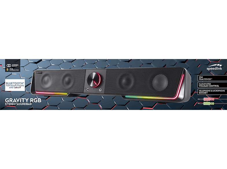 SPEEDLINK gravity RGB Stereo Soundbar, schwarz — Foto 2 von 5