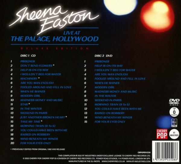 Albumhoes voor 'Sheena Easton Live at The Palace, Hollywood'.