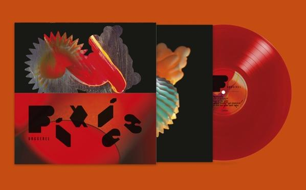 Pochette d'album avec vinyle rouge, avec 'DOGGEREL' en grandes lettres et image surréaliste.