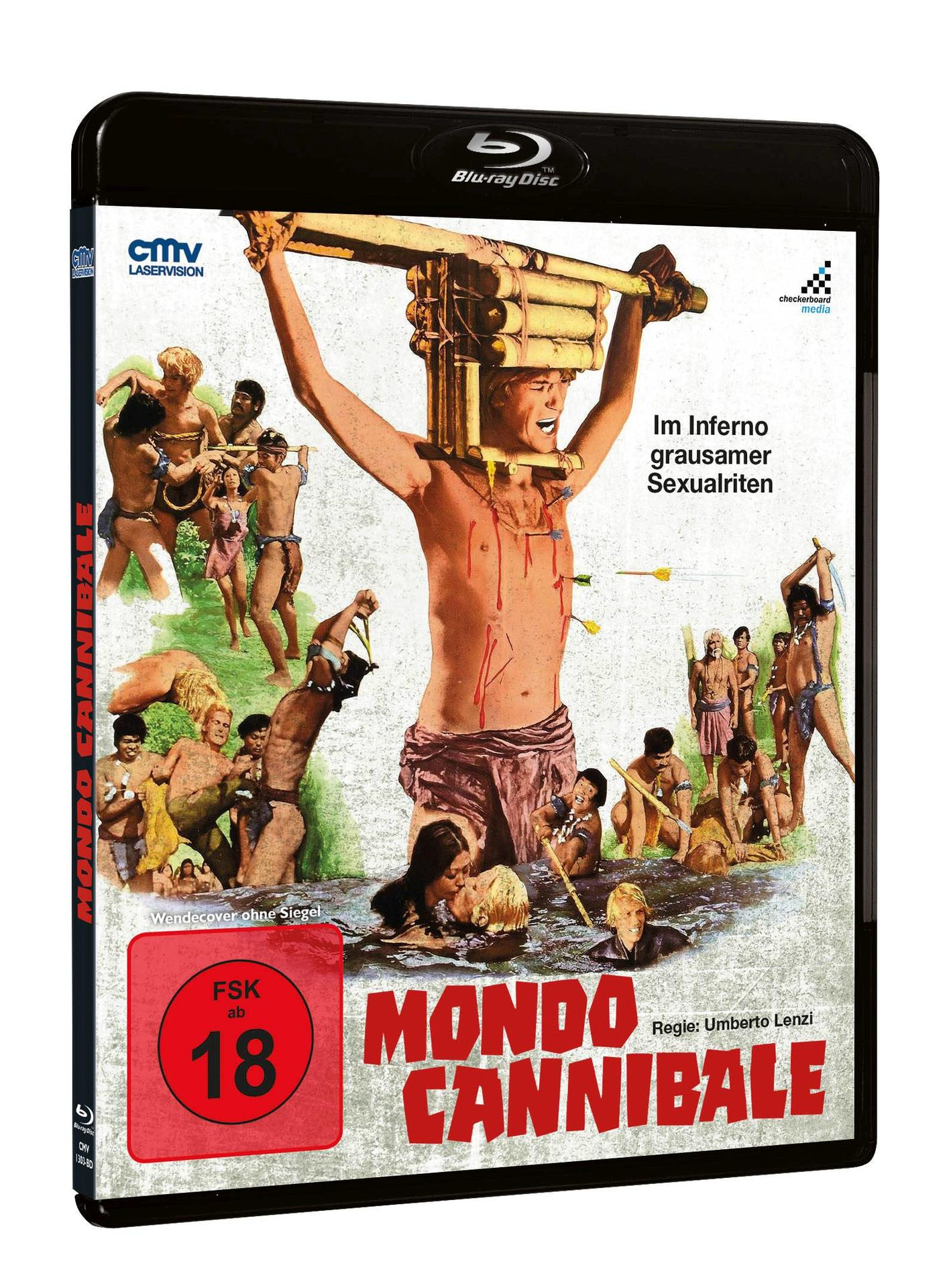 Das Bild ist ein Filmcover einer DVD. Der Titel lautet MONDO CANNIBALE.