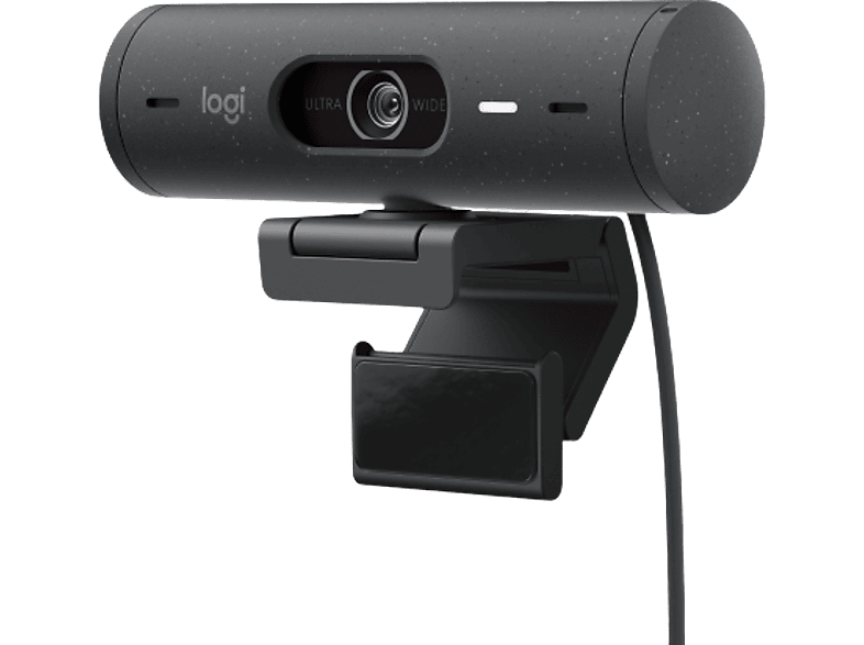 LOGITECH Brio 500 Full-HD-Webcam mit 1080p und Belichtungskorrektur, Auto-Framing und Show Mode, USB, Grafit