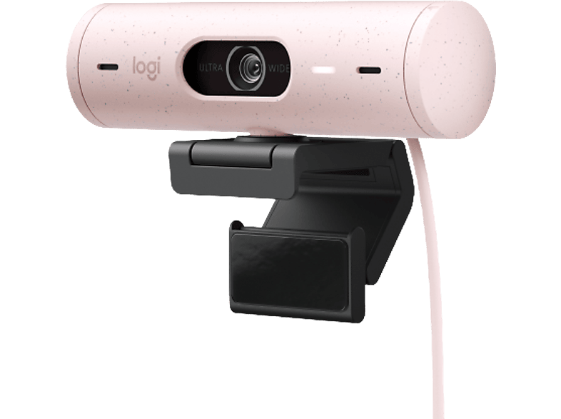 LOGITECH Brio 500 Full-HD-Webcam mit 1080p und Belichtungskorrektur, Auto-Framing und Show Mode, USB, Rosa