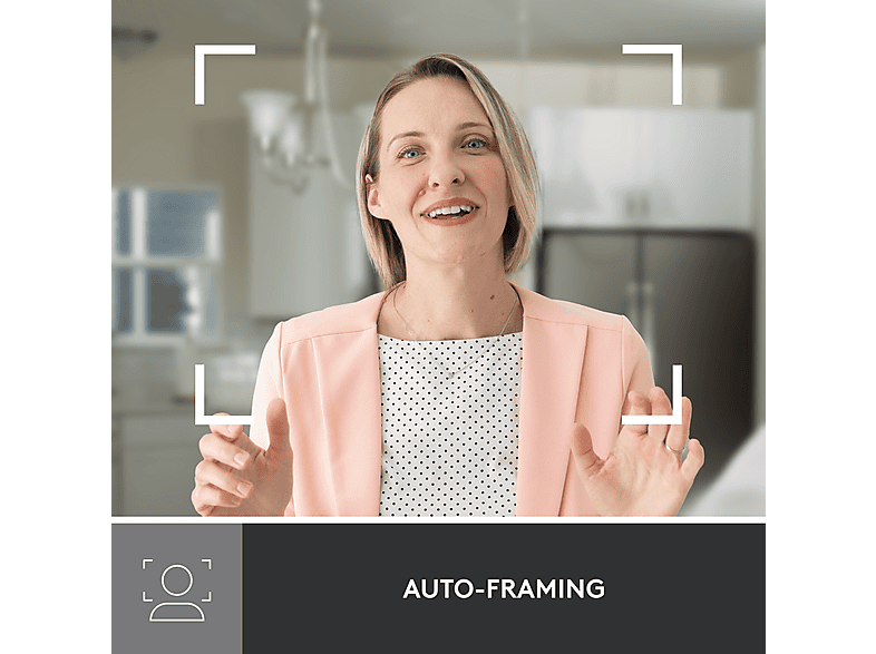 LOGITECH Brio 500 Full-HD-Webcam mit 1080p und Belichtungskorrektur, Auto-Framing und Show Mode, USB, Rosa — Foto 5 von 5