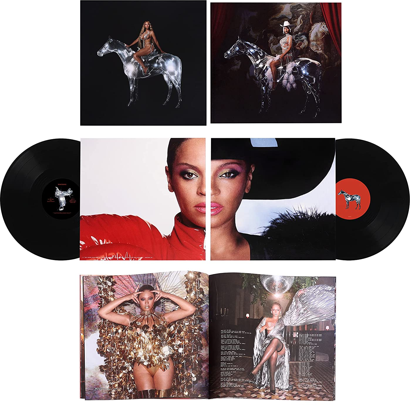 Beyoncé album borítók és betétek láthatók.
