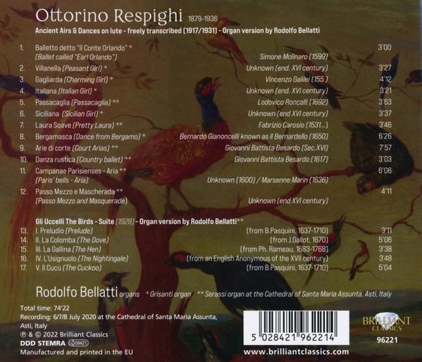 Rodolfo Bellatti - Respighi:Ancient Airs&Dances And Suite #The Birds#  - (CD)