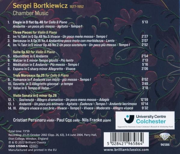 VARIOUS - Bortkiewicz:Chamber Music  - (CD)