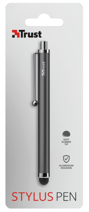 Stylus toll csomagolásban. A csomagolás a márkát és a termék nevét mutatja.