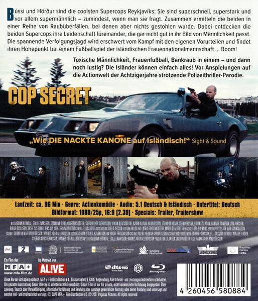 DVD-Cover mit einer Verfolgungsjagd-Szene mit zwei Männern mit Waffen.