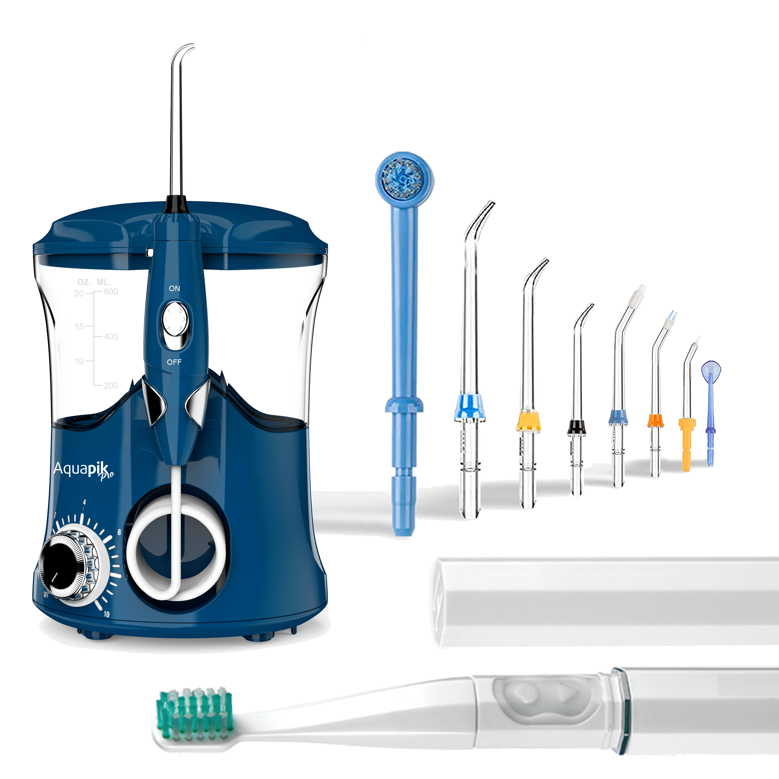 Irrigador Aquapik X 30130 psi pulsaciones agua 1250 1700 10 niveles 8 boquillas estuche viaje azul bucal 600