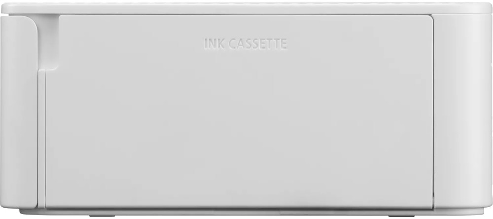 Cassette d'encre blanche avec les mots 'INK CASSETTE' imprimés sur le devant.