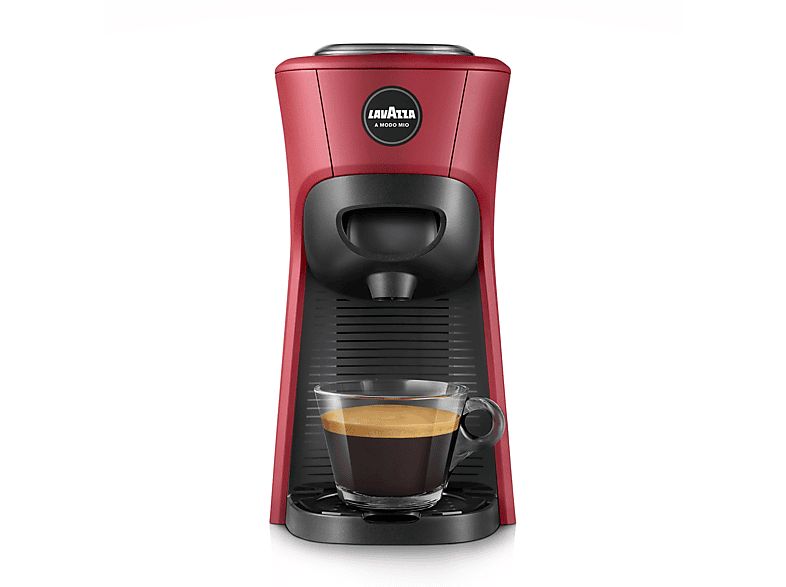 MACCHINA CAFFÈ CAPSULE LAVAZZA TINY ECO, Compatibile con Capsule Lavazza A Modo Mio, Pressione pompa 15 bar, Potenza 1450 W, Serbatoio acqua 0,6 l, Disattivazione automatica, ROSSA/NERO