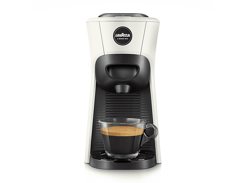 MACCHINA CAFFÈ CAPSULE LAVAZZA TINY ECO, Compatibile con Capsule Lavazza A Modo Mio, Pressione pompa 15 bar, Potenza 1450 W, Serbatoio acqua 0,6 l, Disattivazione automatica, BIANCO/NERO