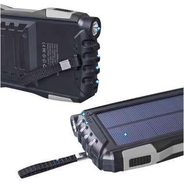 DENVER Solar Powerbank PSO-20007, 20000mAh, integrierte Taschenlampe