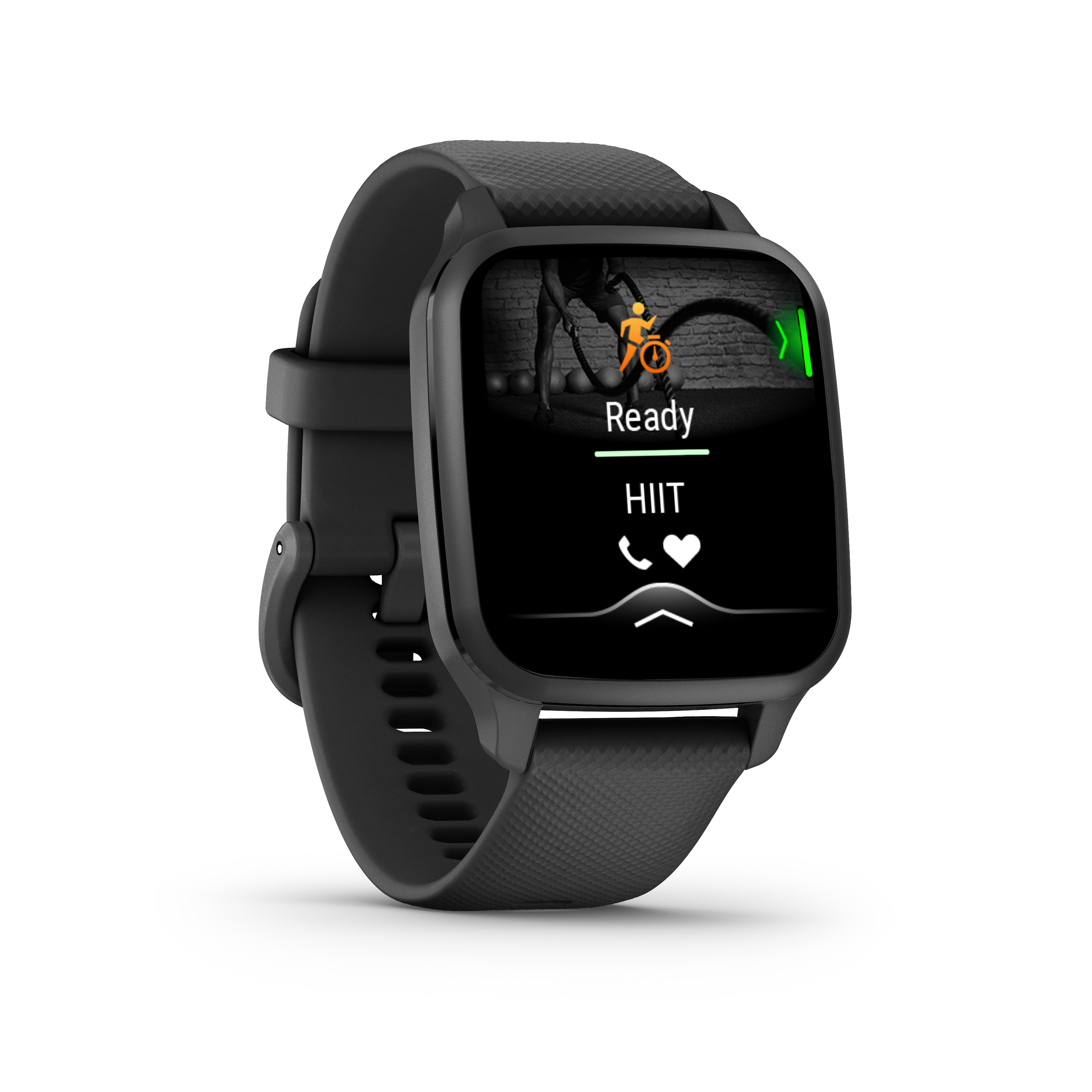 GARMIN 20 Black/Slate SQ Music 2 Silikon, Smartwatch VENU mm,