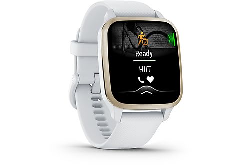 GARMIN VENU SQ 2 Smartwatch Silikon, 20 mm, White/Cream Gold Smartwatch  kaufen. Armband: Silikon, 20 mm, Farbe White/Cream Gold | SATURN
