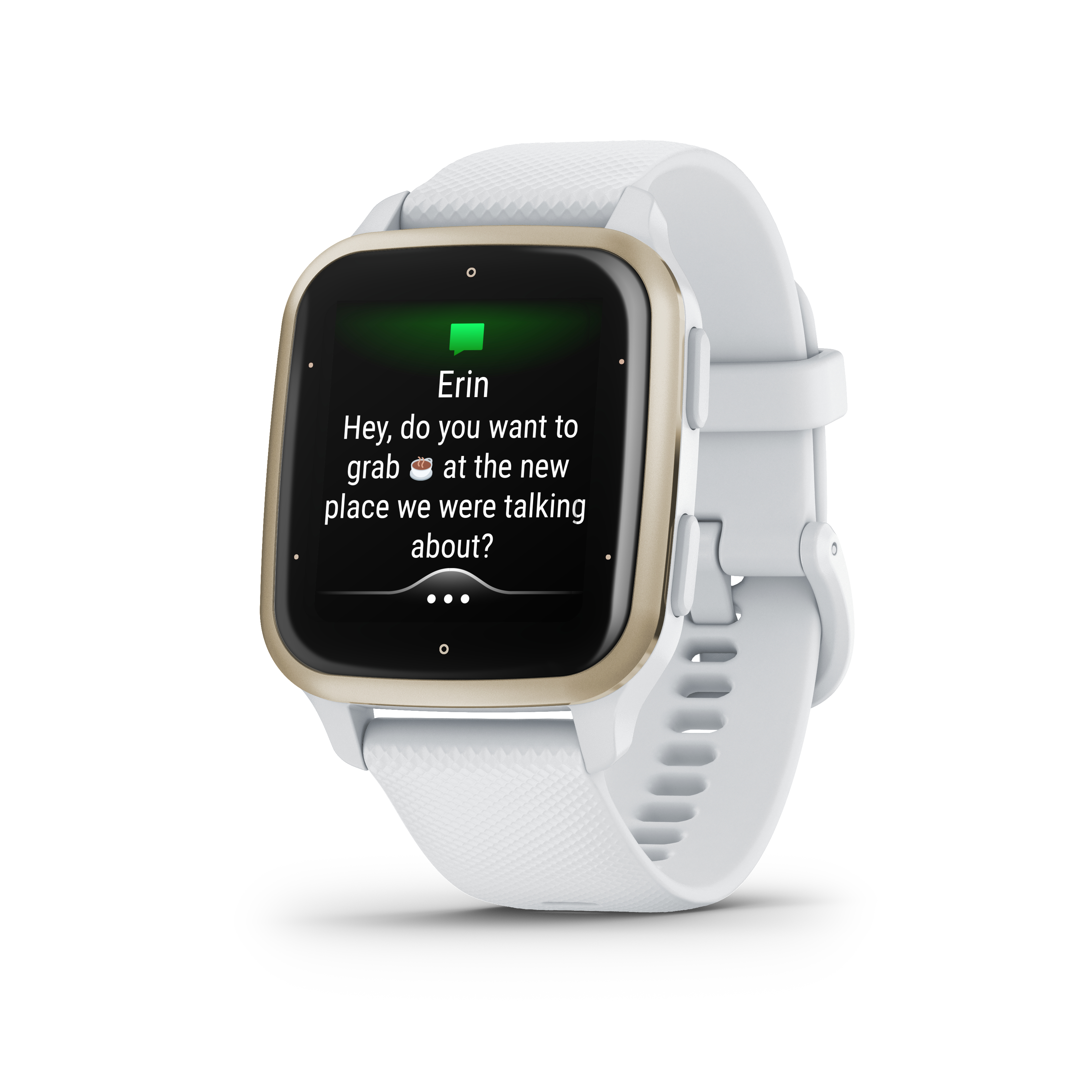 GARMIN VENU SQ 2 Smartwatch 20 Silikon, mm, White/Cream Gold
