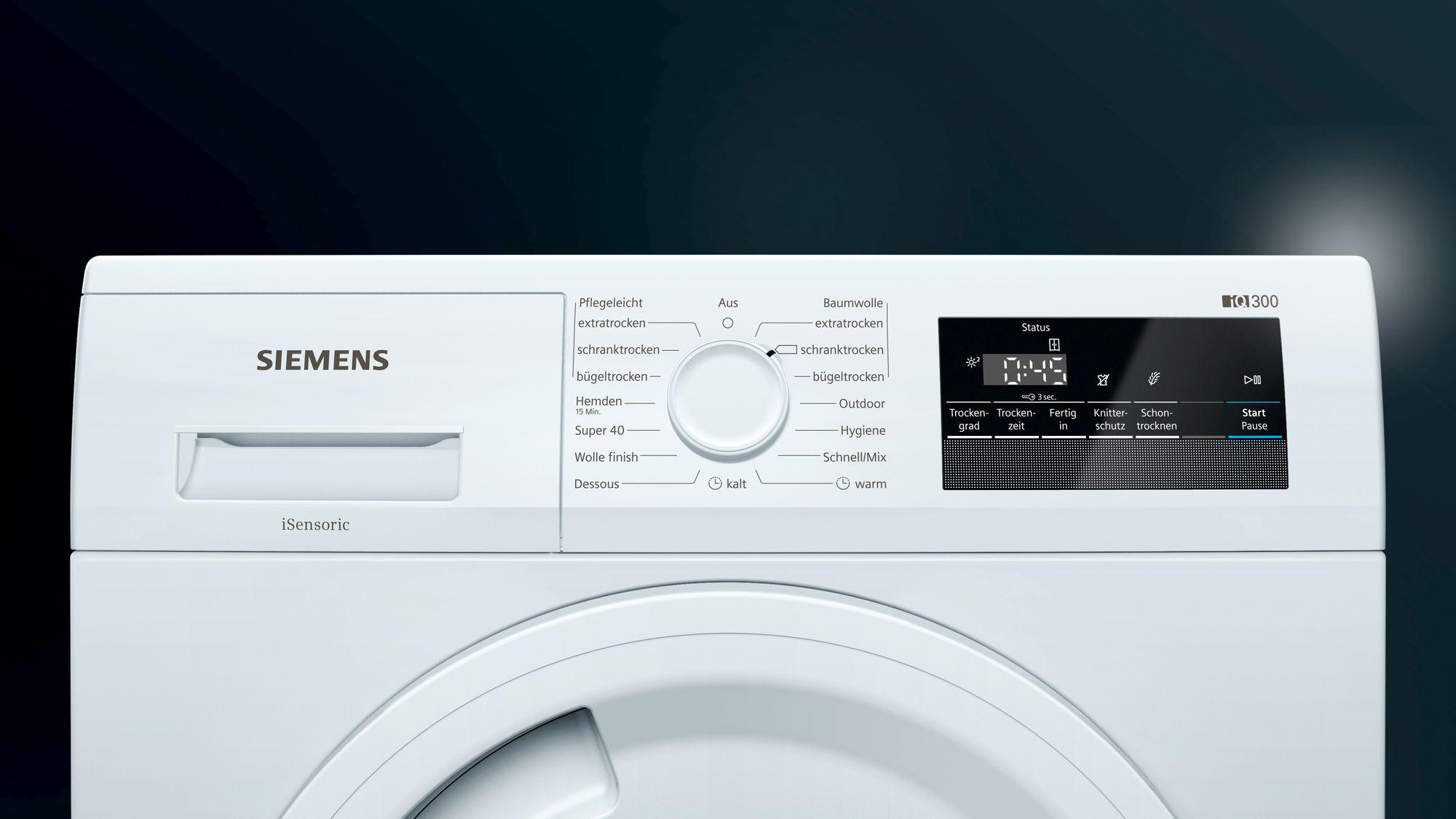 SIEMENS WT43N202 Trockner iQ300 (8 kg, B, Weiß)