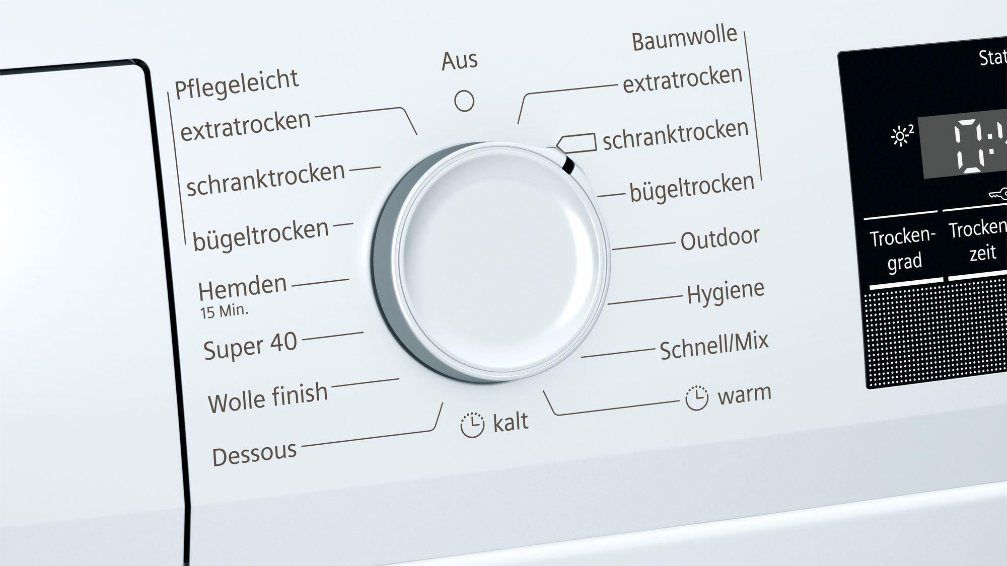 SIEMENS WT43N202 Trockner iQ300 (8 kg, B, Weiß)