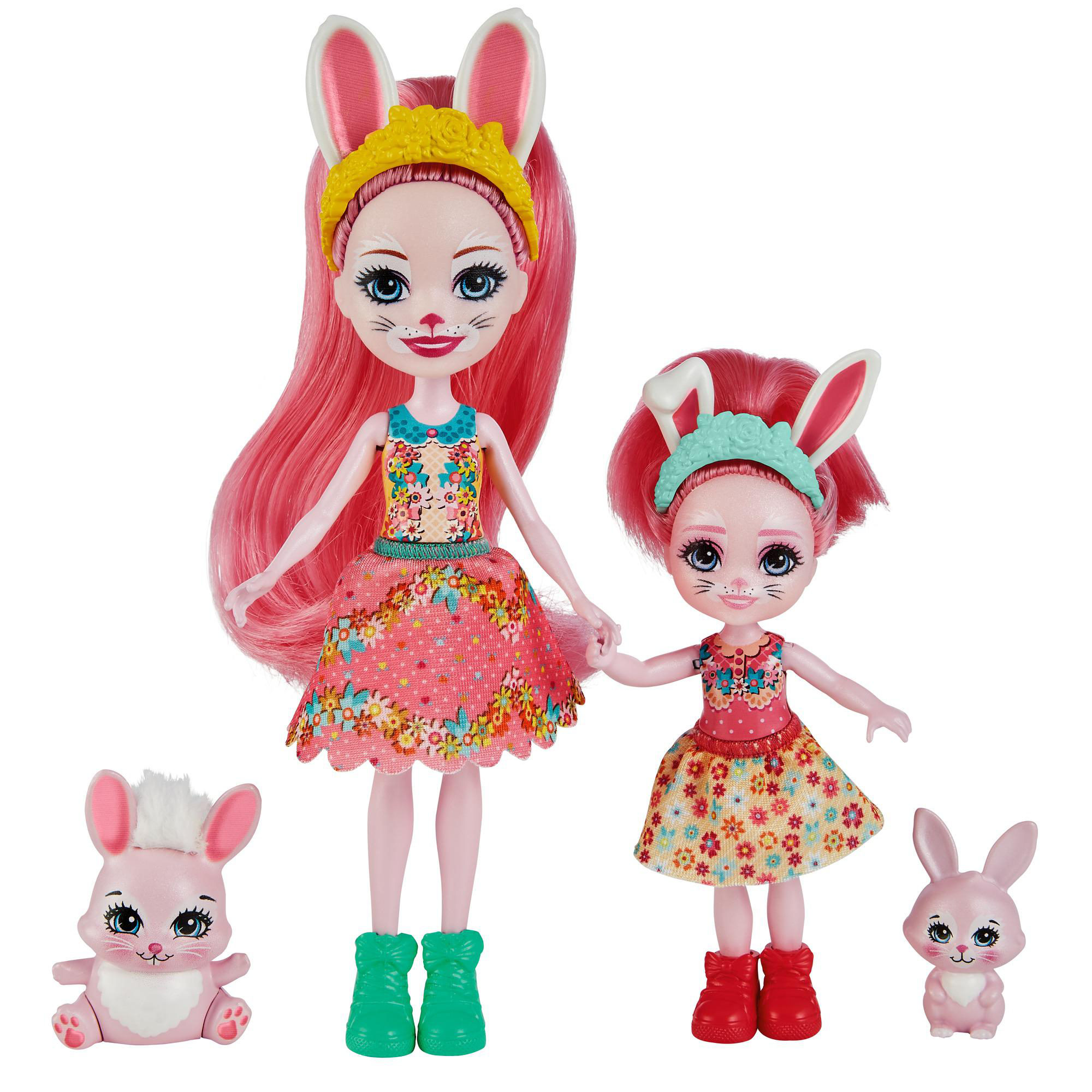 ENCHANTIMALS Bree 2 ca. cm) Bunny 15 Spielzeugpuppe Mehrfarbig und Tierfiguren kleine & 4 & cm Schwester (ca