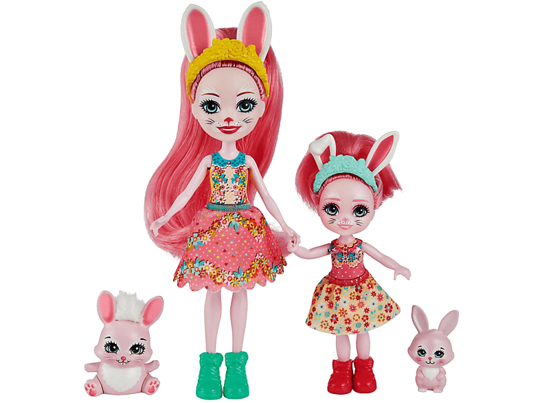 cm Tierfiguren ENCHANTIMALS cm) kleine 2 Bunny Mehrfarbig und & & Spielzeugpuppe 15 Schwester (ca. 4 ca. Bree