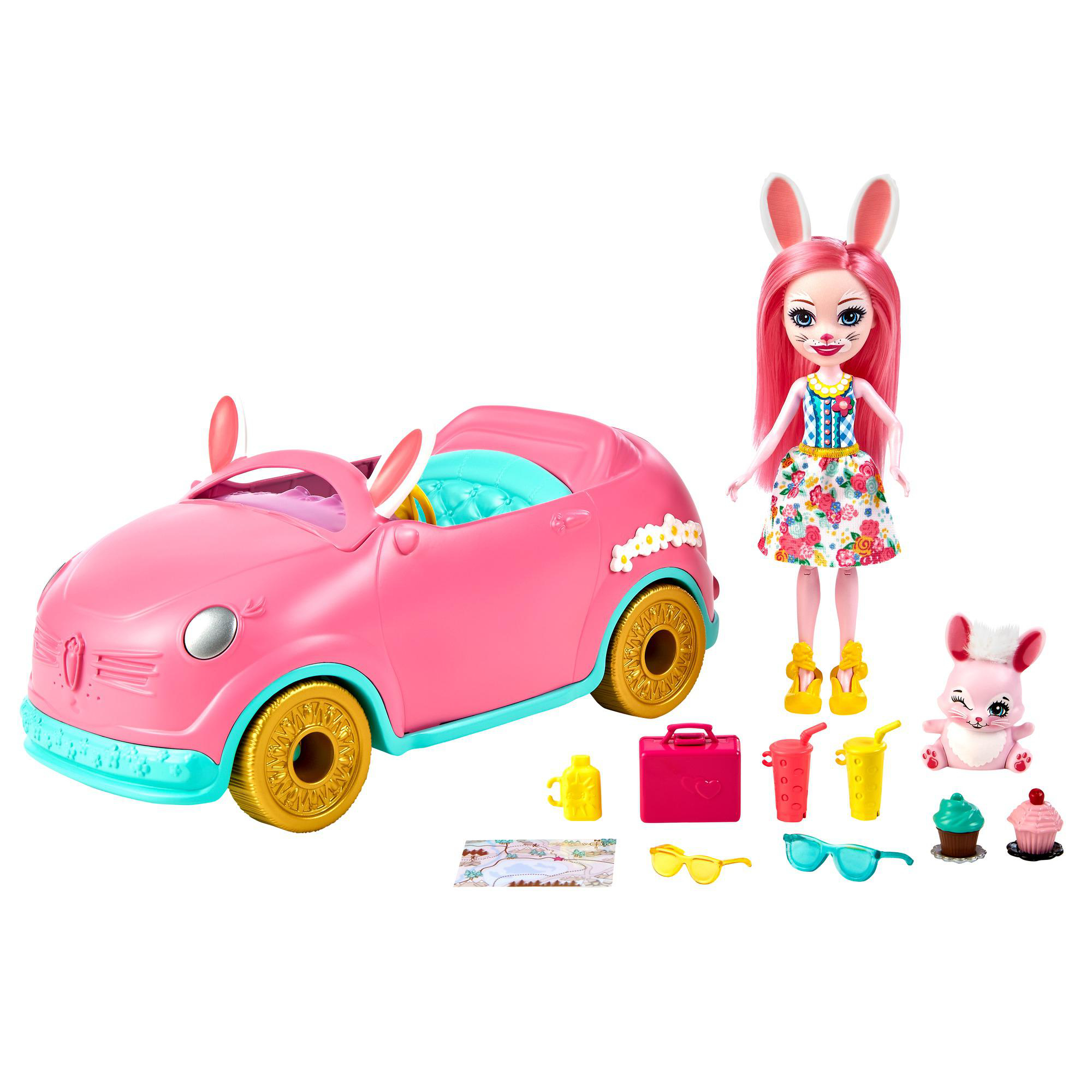 Zubehör Twist Spielset Bree Auto Bunny, Tierfreund ENCHANTIMALS inkl. Mehrfarbig &