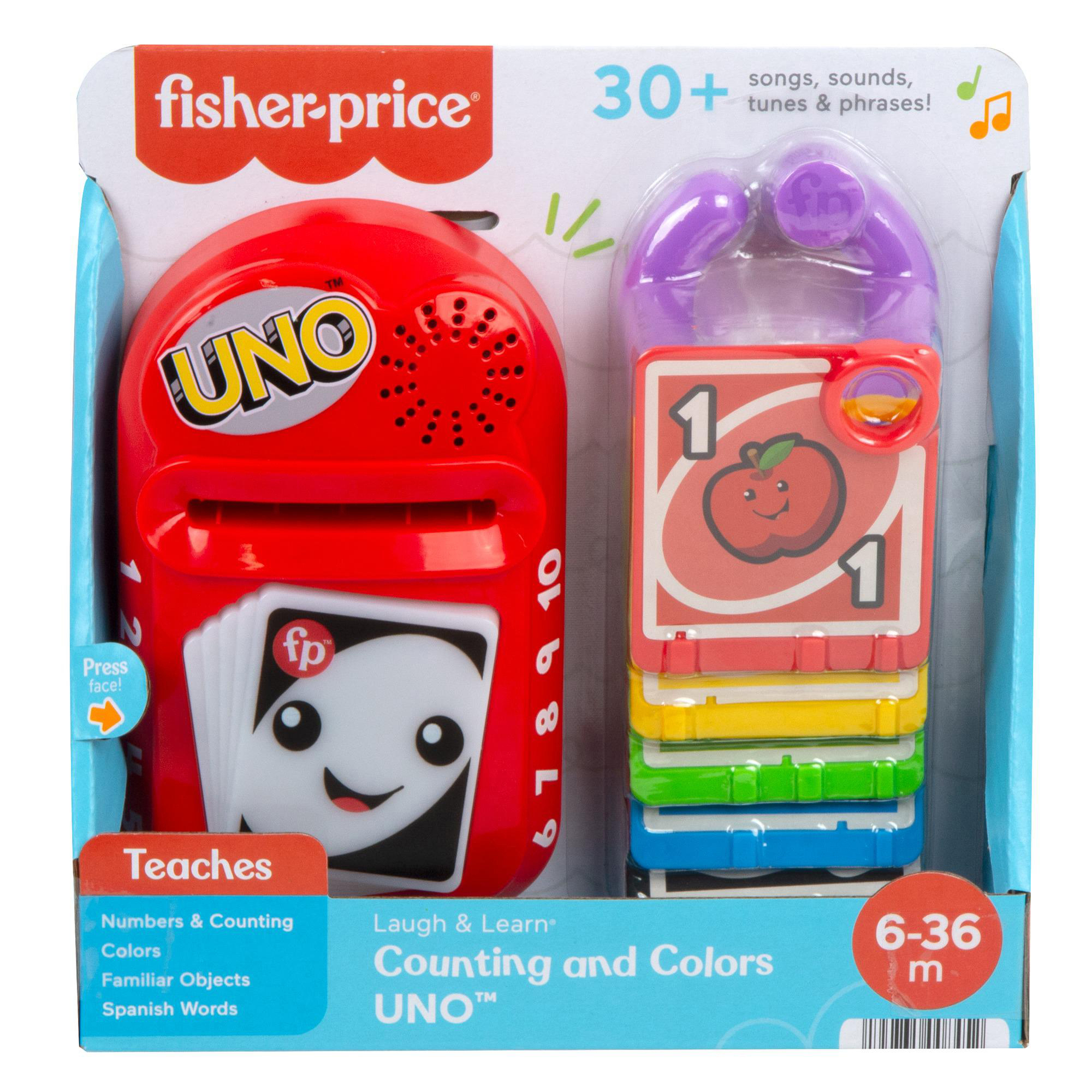Mehrfarbig FISHER PRICE Uno, Lernspaß Baby Lernspielzeug Babyspielzeug