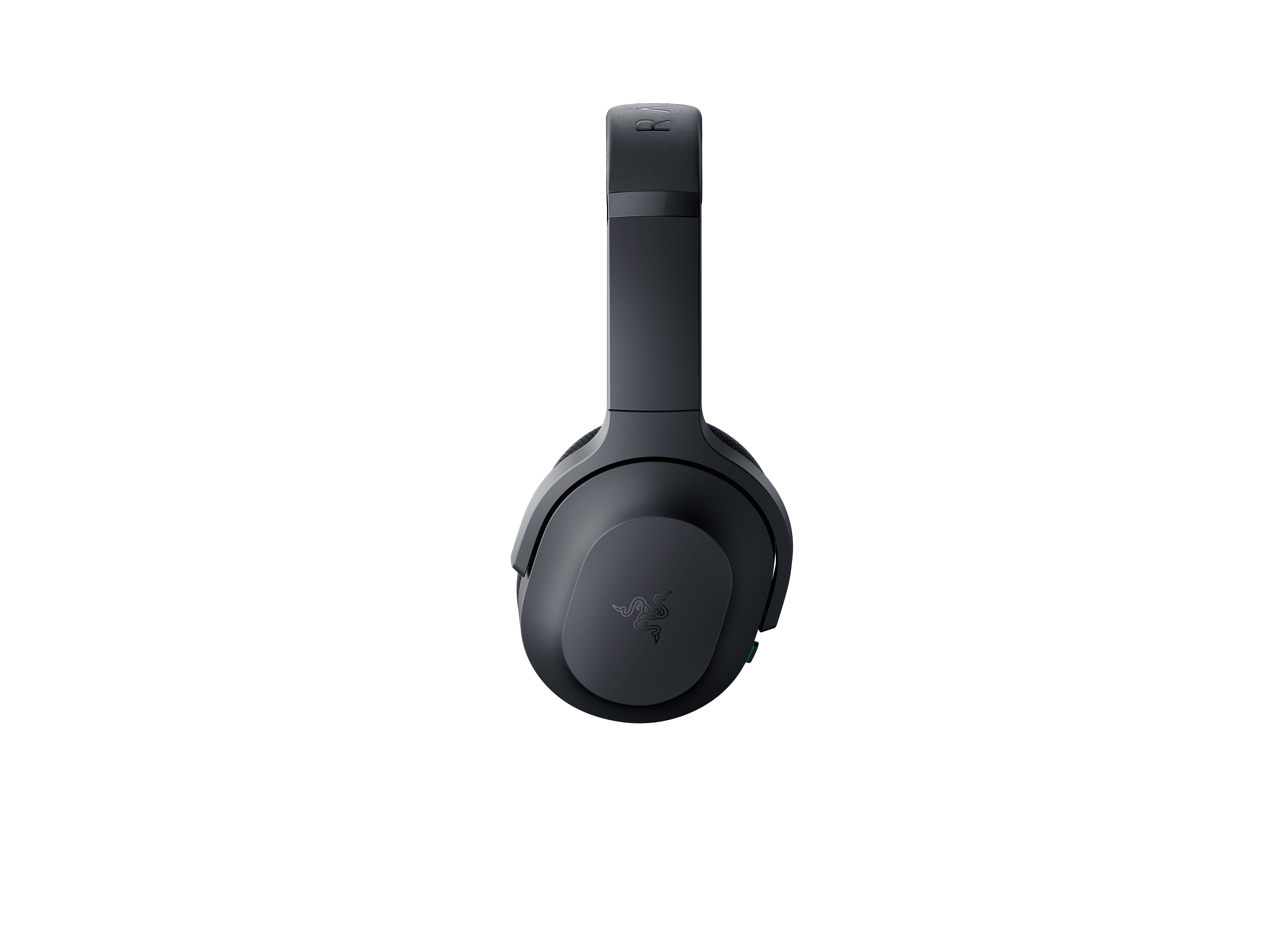 Beyaz arka planda siyah kulaklık. Kulaklıkların Razer logosu ve bir mikrofonu var.