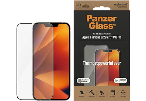 PANZERGLASS Apple iPhone (2022) 6.1/13/13 Pro UWF - Anti-Bacterial with EasyAligner screenprotector