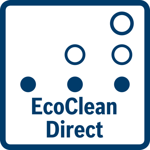 Mavi daireler ve "EcoClean Direct" yazısı olan logo, mavi kare içinde beyaz zemin üzerine.