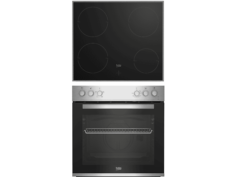 Beko Einbau-Herd-Set BBUC12020X | Multifunktionsofen 74L + Glaskeramik-Kochfeld | SteamShine Reinigung