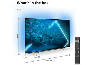 PHILIPS 55OLED707/12 OLED TV (Flat, 55 Zoll / 139 cm, UHD 4K, SMART TV, Ambilight, Android TV™ 11 (R))