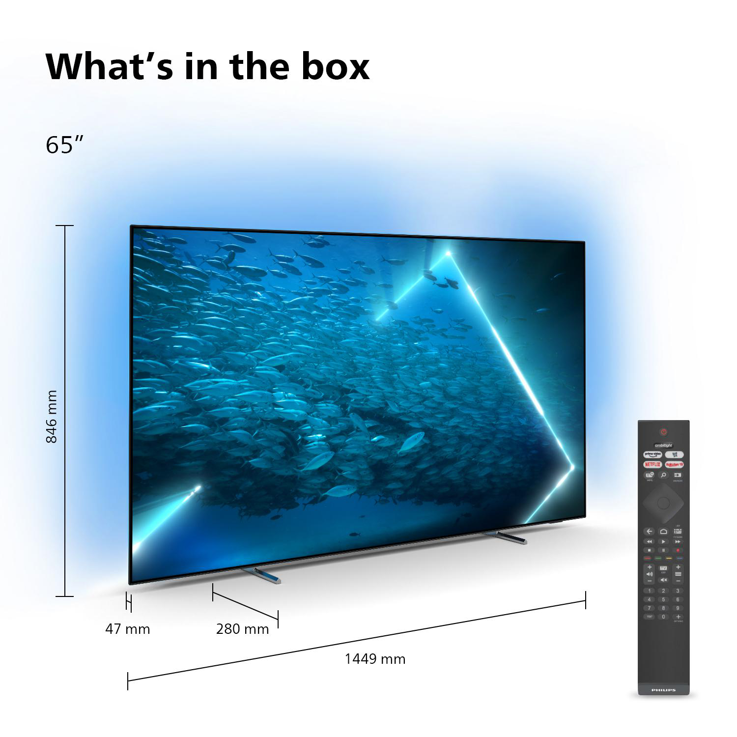 PHILIPS 65OLED707/12 OLED TV (Flat, (R)) 4K, / cm, 11 65 TV™ SMART 164 TV, UHD Zoll Android Ambilight