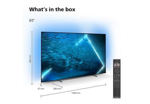 OLED TV 65 MediaMarkt | OLED TV 4K, (R)) 65OLED707/12 TV™ SMART (Flat, 11 / PHILIPS TV, Ambilight, UHD Zoll Android 164 cm