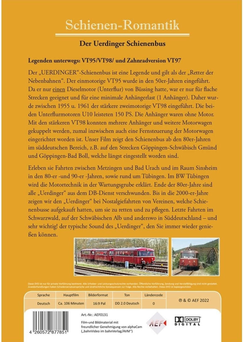 Der Uerdinger Schienenbus DVD