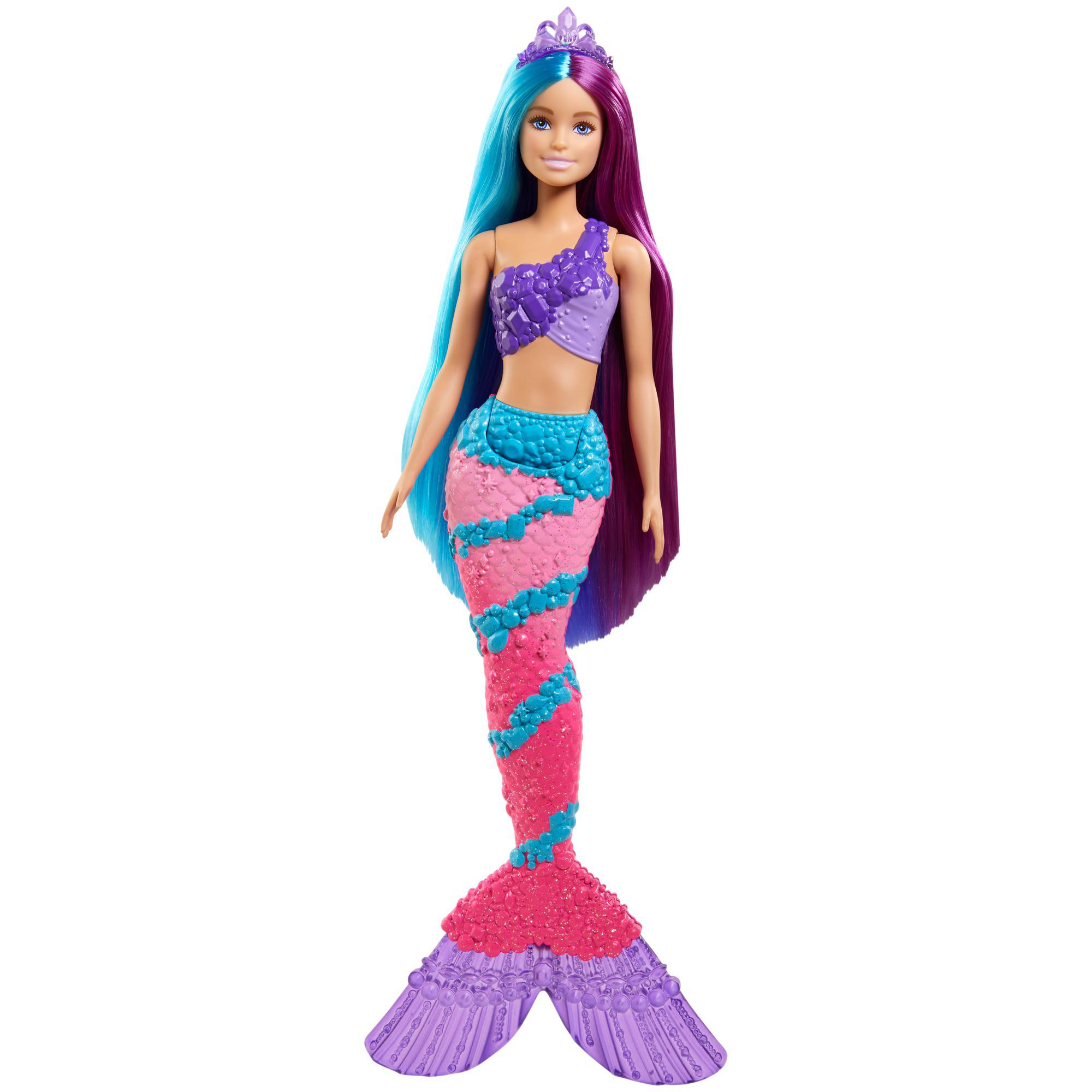 Dreamtopia Haar Mehrfarbig BARBIE Regenbogenzauber Spielzeugpuppe Puppe langem mit Meerjungfrau
