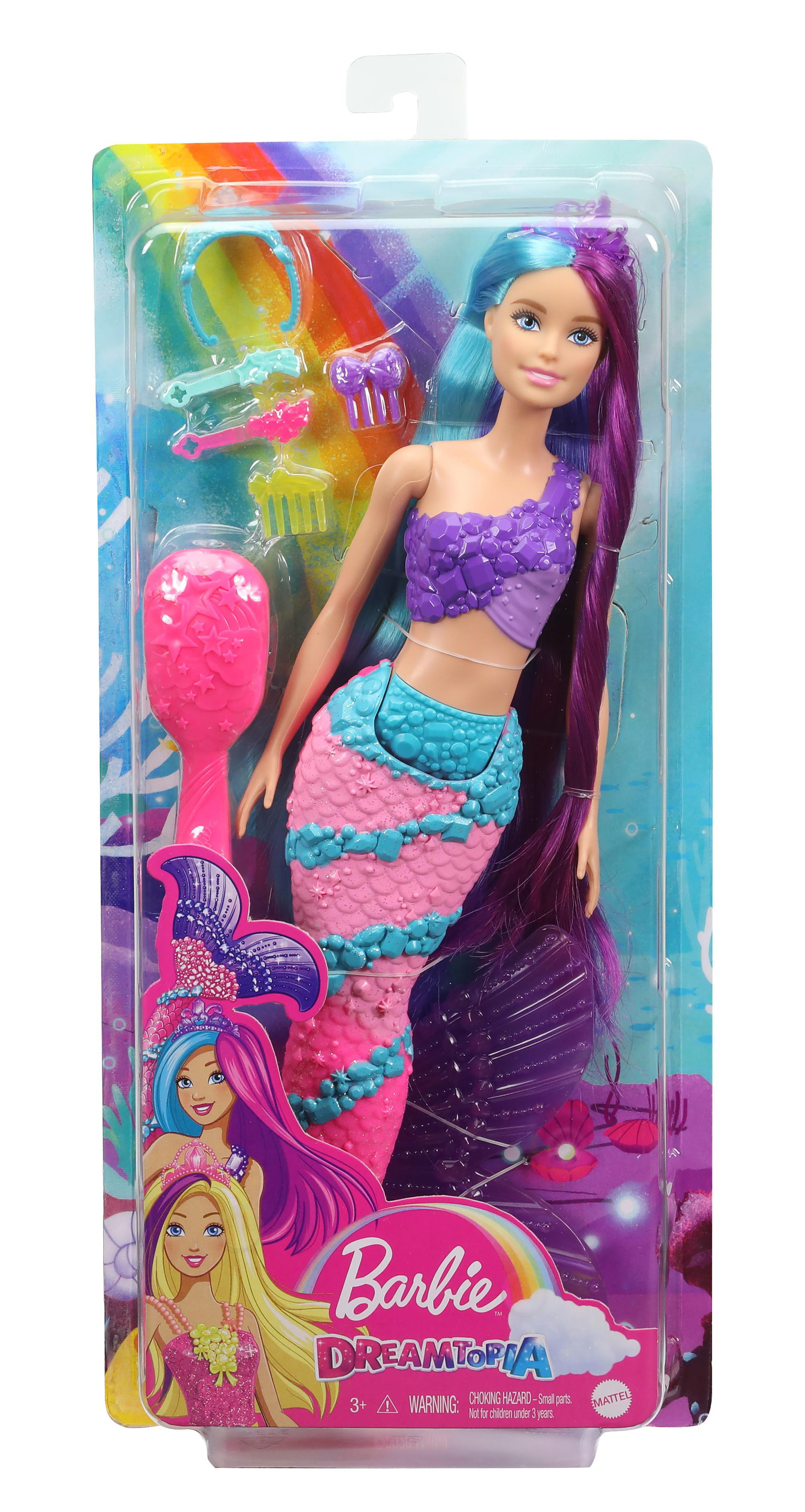 BARBIE Dreamtopia Regenbogenzauber Meerjungfrau Puppe mit Spielzeugpuppe langem Haar Mehrfarbig
