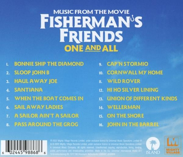Ein CD-Cover mit dem Text für 'Fisherman's Friends One and All'.