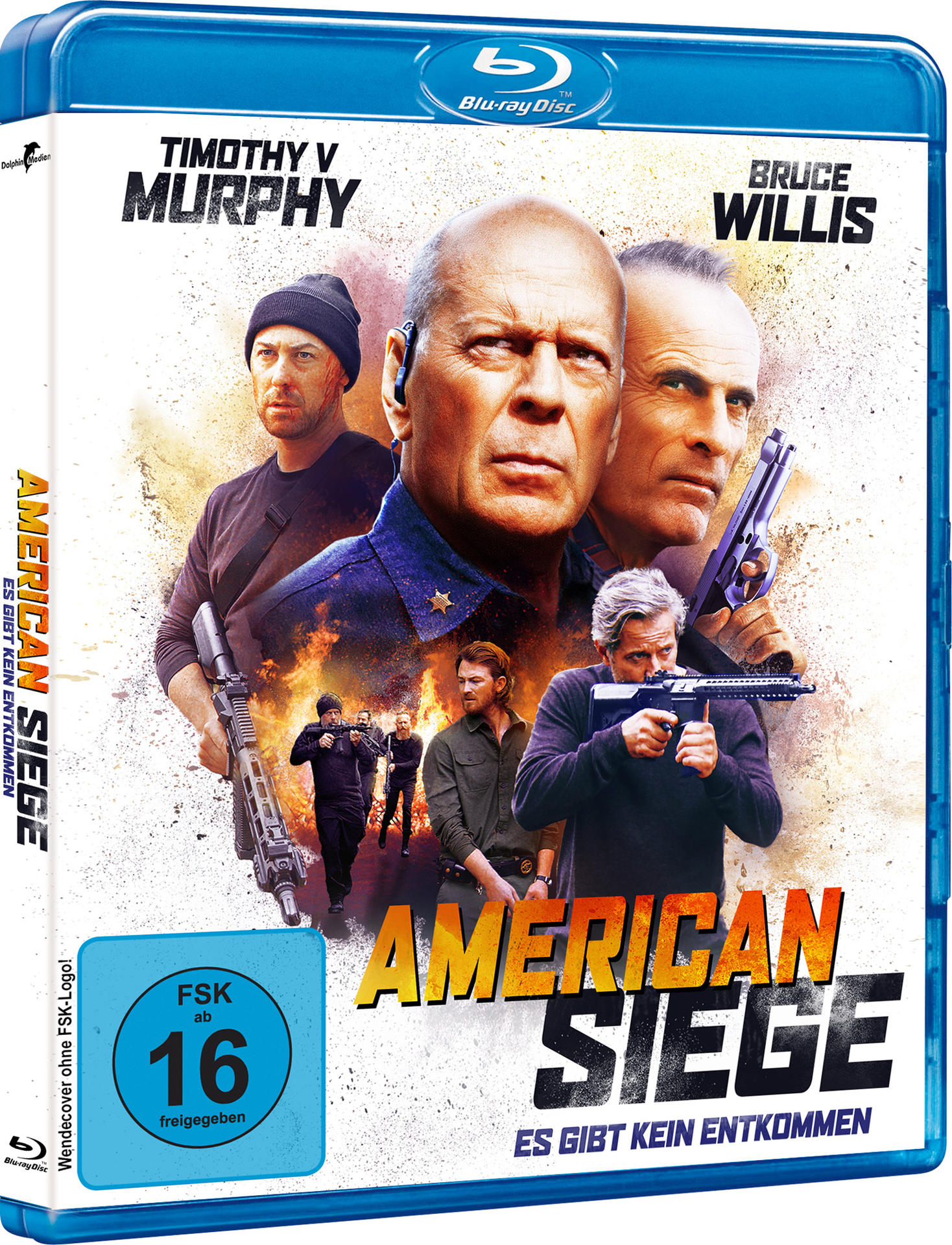 Eine Blu-ray Disc-Hülle mit Bruce Willis und Timothy V. Murphy, mit Text auf Deutsch.
