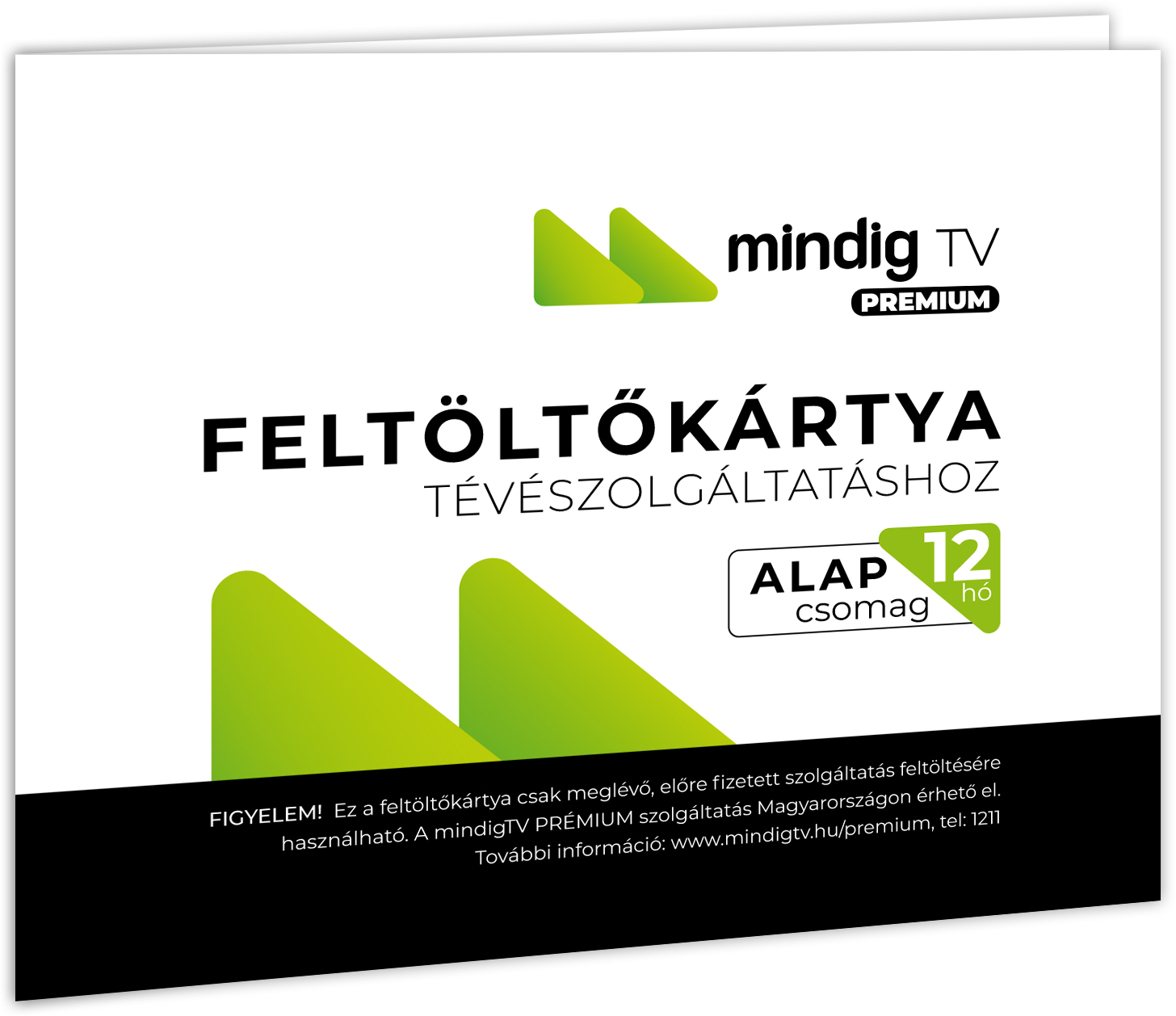 MINDIG TV PRÉMIUM Alap csomag Feltöltő kártya 12 hó Előre fizetett szolgáltatás