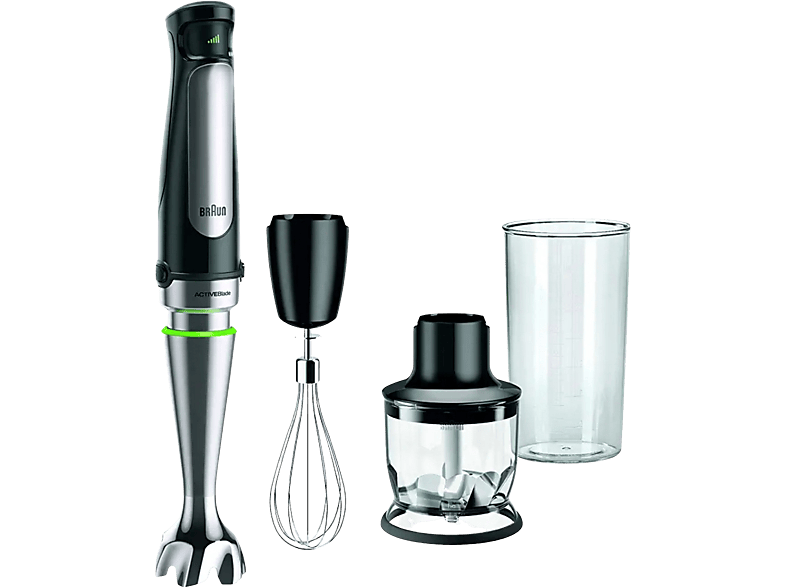 Batidora de Mano Braun Minipimer 7 MQ7075X – 1000W, 3 Accesorios, Vaso  600ml, Negro – Shopavia